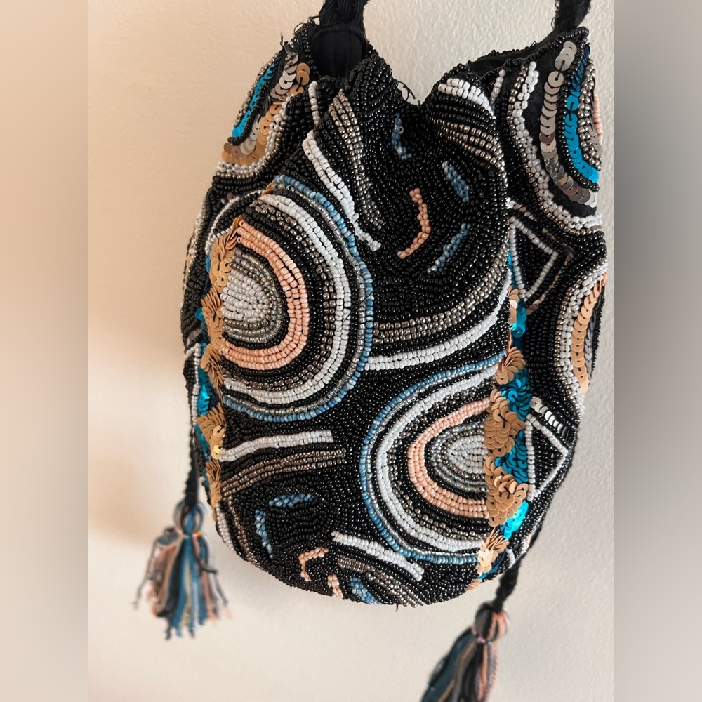 SAM EDELMAN BEADED BUCKET BAG